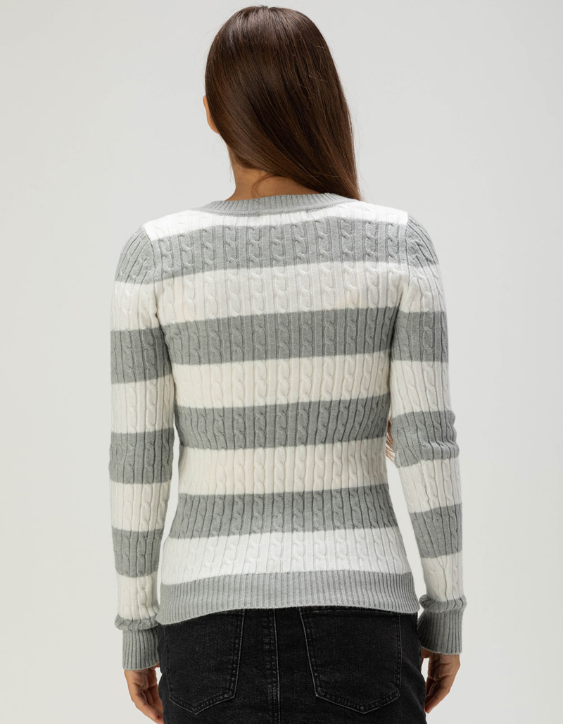 MADDEN GIRL Womens V-Neck Cable Sweater image number 3