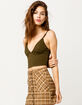BOZZOLO V-Neck Olive Womens Crop Cami image number 2