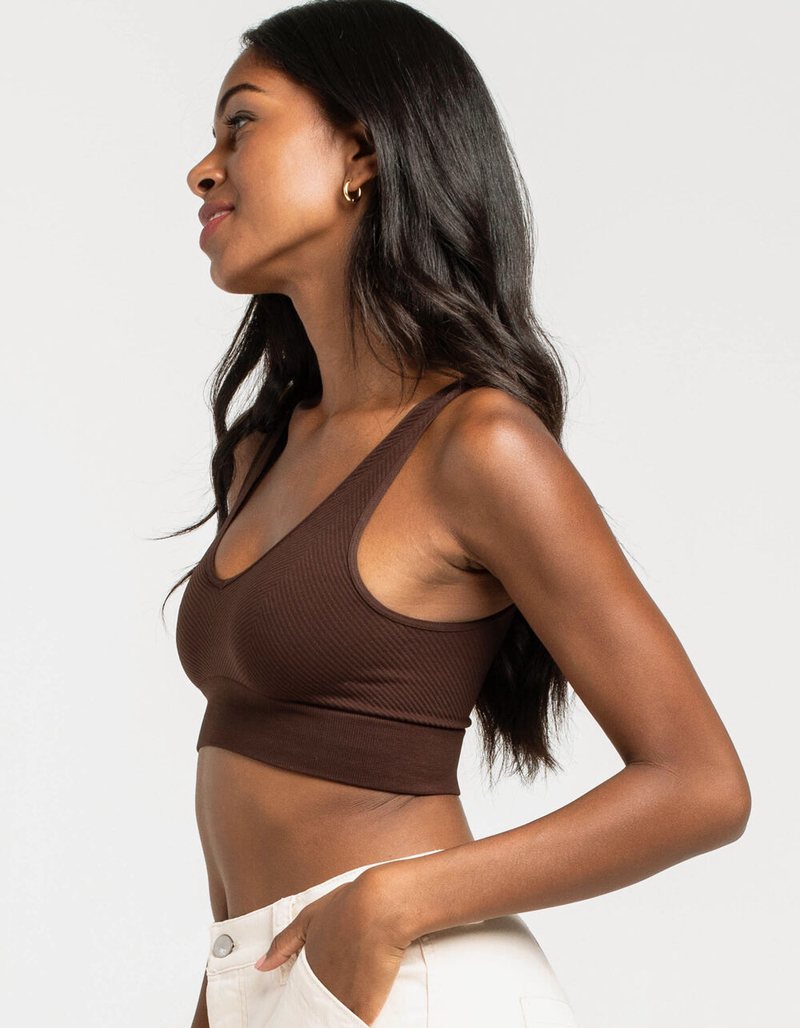 FULL TILT Low Scoop Chocolate Bralette image number 1