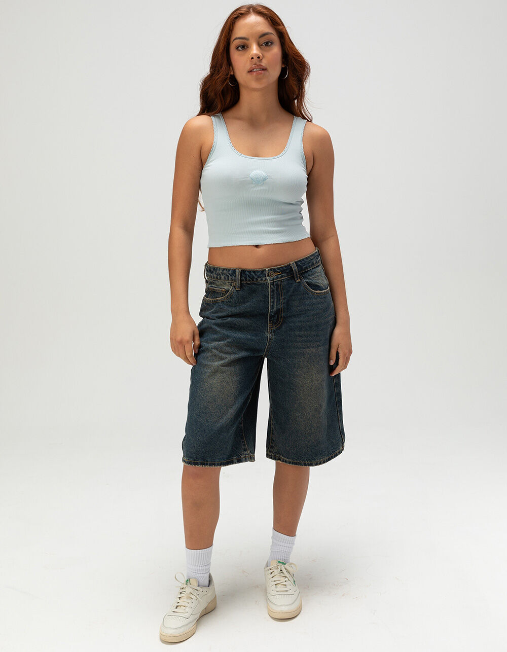 RSQ Womens Shell Embroidered Tank Top - LIGHT BLUE - M | Tillys