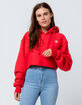 CHAMPION Reverse Weave Red Womens Crop Hoodie image number 2