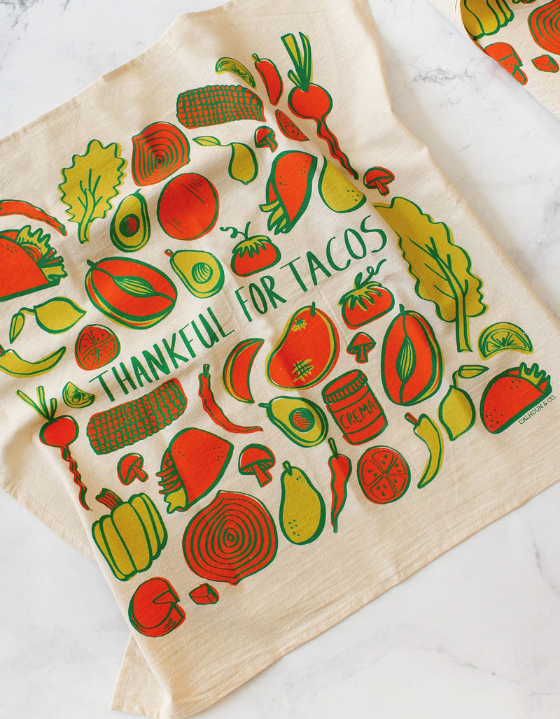CALHOUN & CO. Thankful For Tacos Printed Tea Towel image number 0