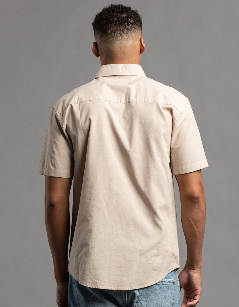 RSQ Mens Solid Chambray Button Up Shirt image number 4