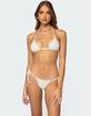 EDIKTED Crochet Triangle Bikini Top image number 1