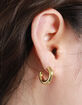 SECRET BOX NEW YORK 14K Gold Dipped Thick Tube Hoop Earrings image number 3