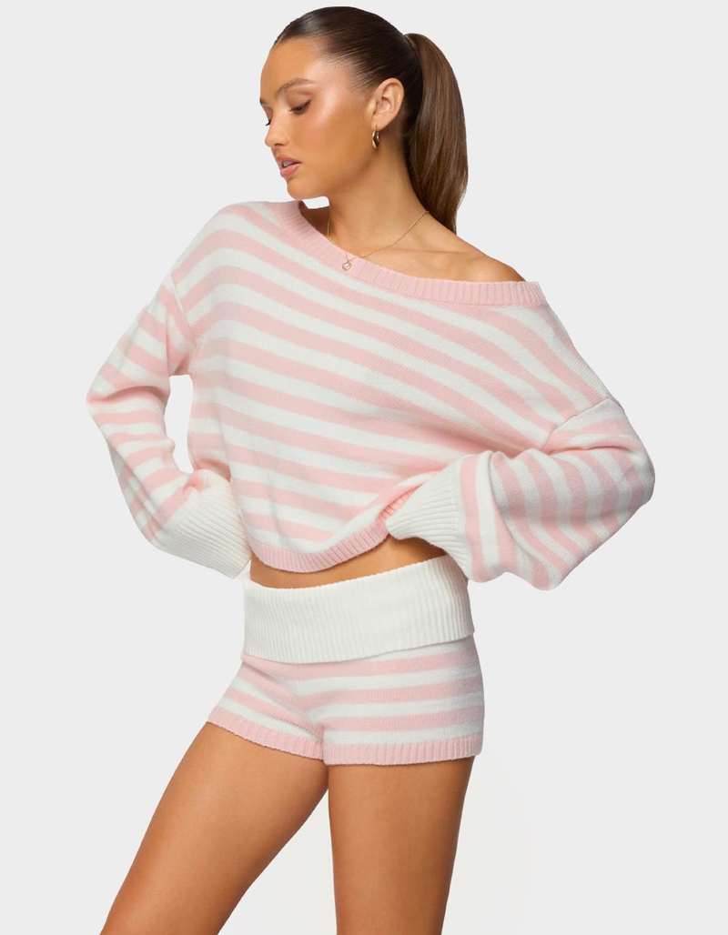 EDIKTED Saphi Striped Oversized Knit Sweater image number 1