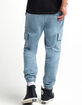 RSQ Mens Slate Blue Fleece Cargo Jogger Sweatpants image number 4