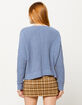 FULL TILT Essentials V-Neck Dolman Blue Womens Crop Sweater image number 3