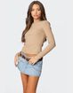 EDIKTED Nicky Ribbed Long Sleeve Tee image number 4