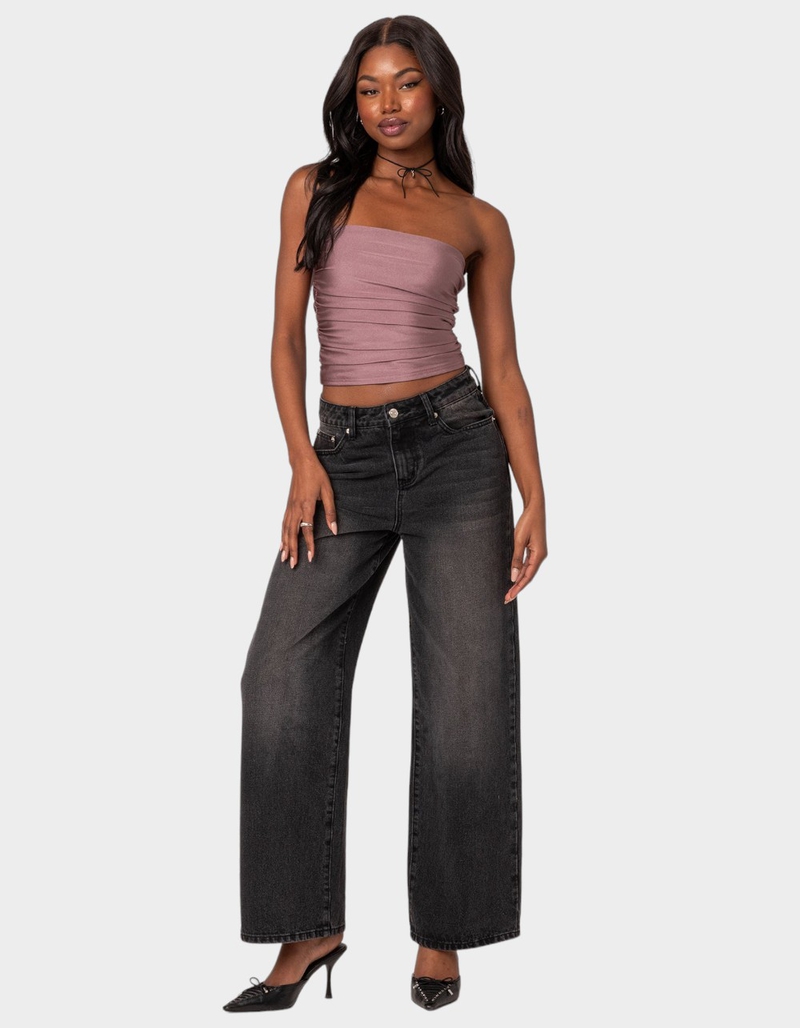 EDIKTED Maxeen Shiny Gathered Tube Top image number 4