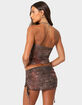 EDIKTED Leopard Printed Asymmetric Mesh Tube Top image number 5
