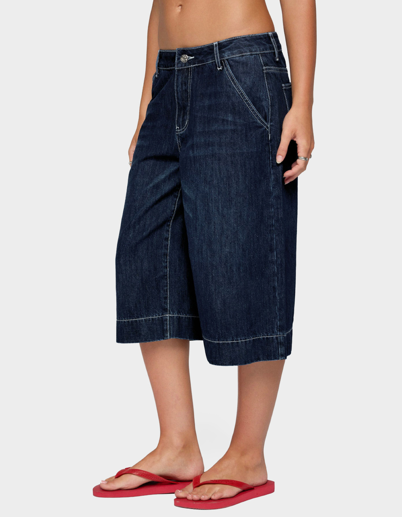 EDIKTED Letty Low Rise Denim Bermuda Shorts image number 1