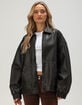 RSQ Womens Oversized Faux Leather Bomber Jacket image number 1