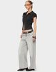 EDIKTED Petite Magda Low Rise Acid Wash Jeans image number 4