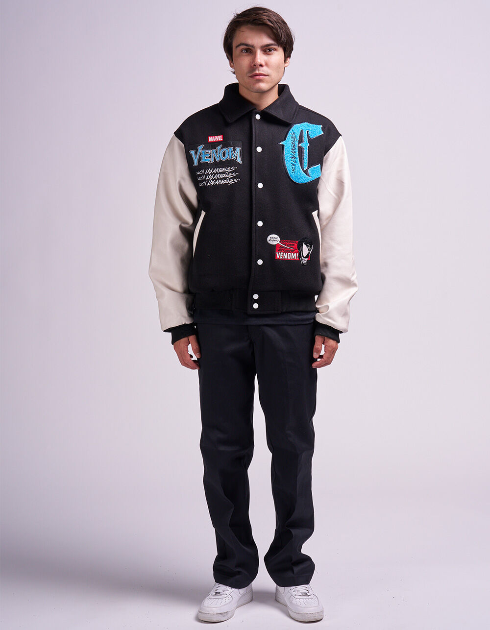 CVLA x Venom Breakout Mens Varsity Jacket - BLACK/WHITE - L | Tillys