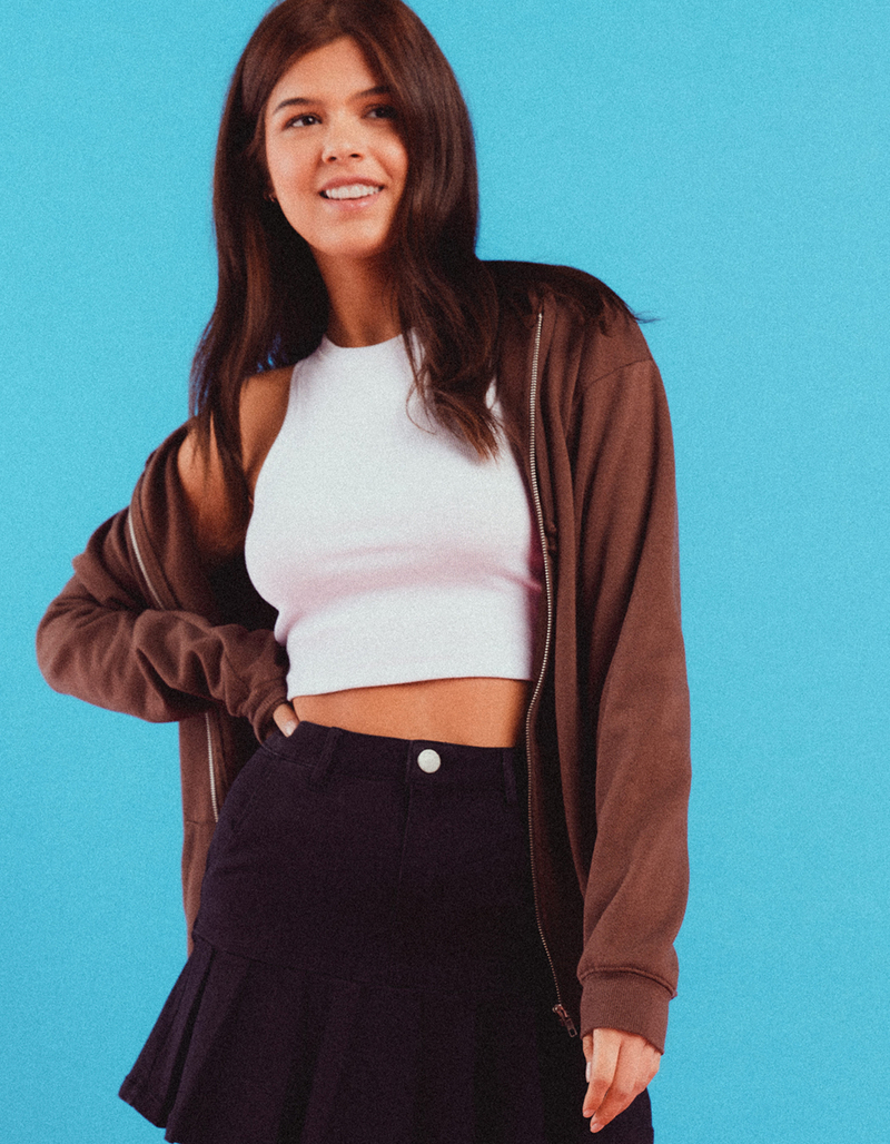 FULL TILT Womens Oversized Zip-Up Hoodie image number 0