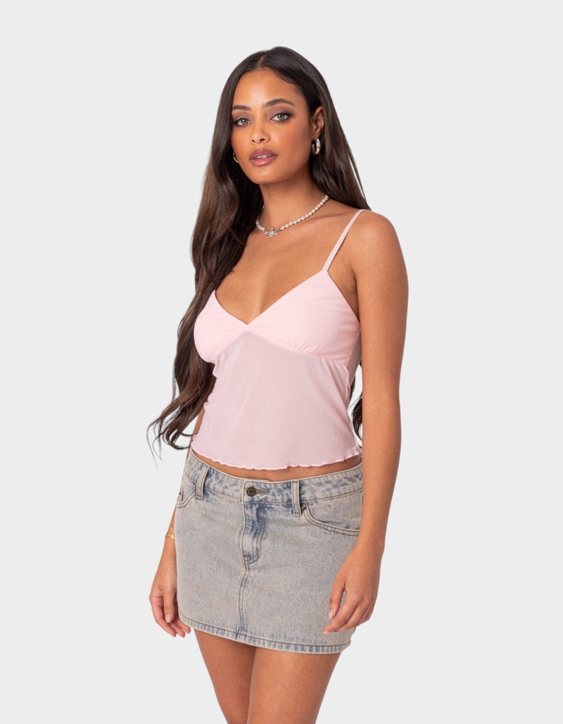EDIKTED Serafina Sheer Mesh Tank Top image number 2
