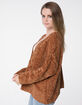 RSQ V-Neck Chenille Cinnamon Womens Cardigan image number 2