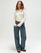 MADDEN GIRL Embroidered Womens Sweater image number 2