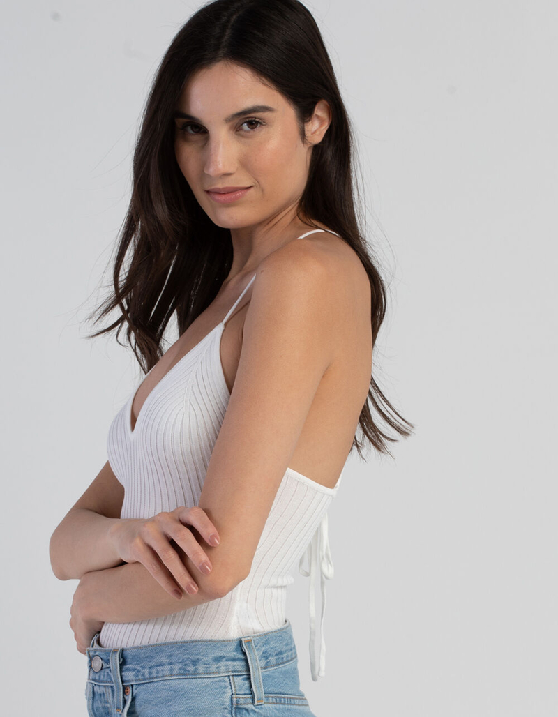 LOVE TREE Rib X-Back Womens Bodysuit image number 3