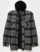 DICKIES Quilted Flannel Hooded Shirt Mens Jacket image number 2