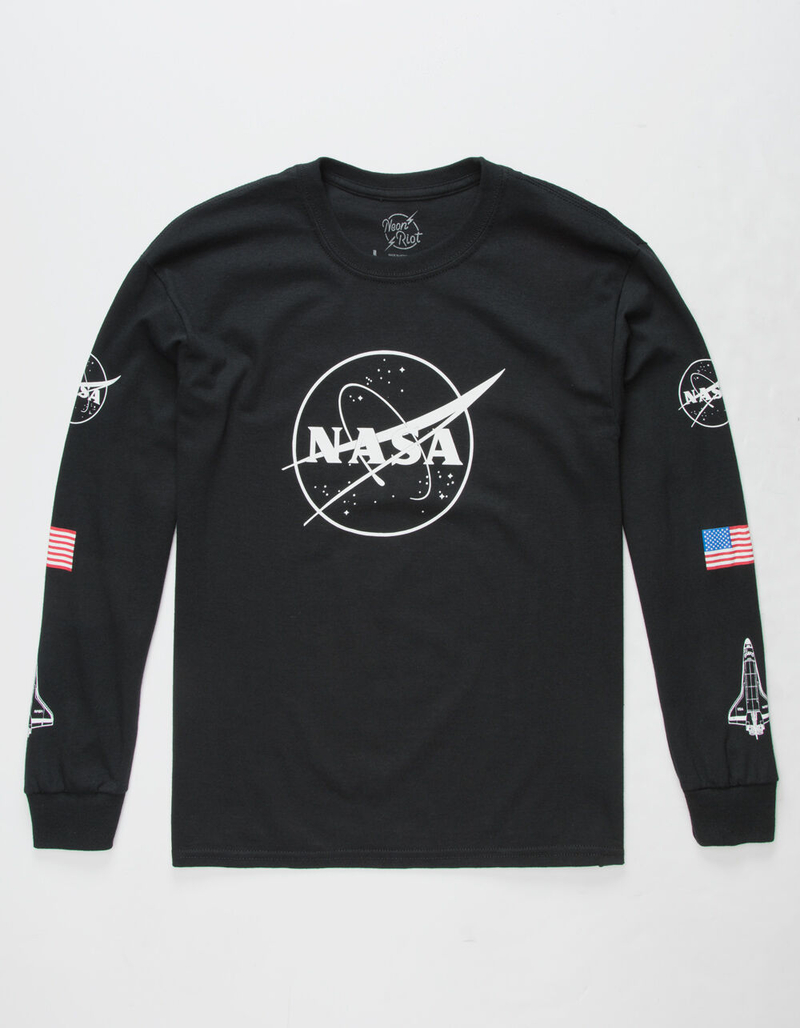 NEON RIOT NASA Symbol Black Boys T-Shirt image number 0