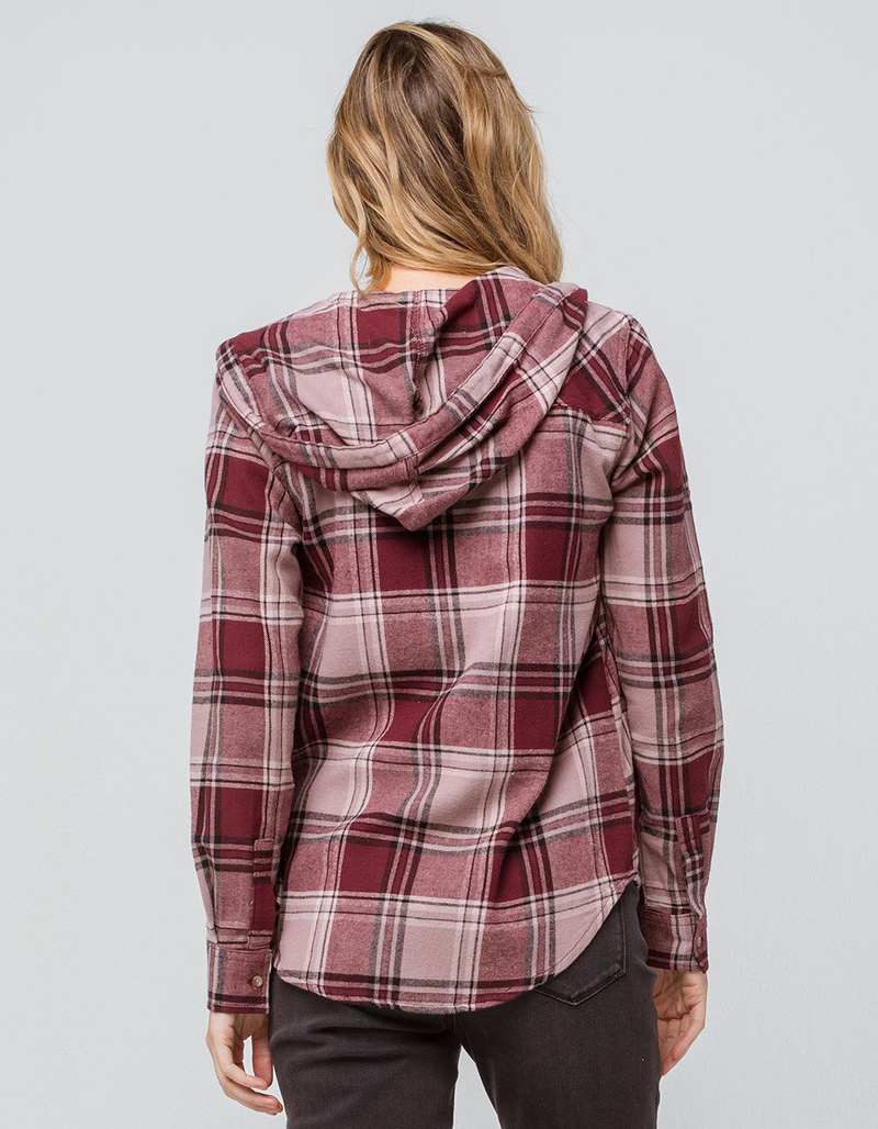 DESTINED Hooded Mauve Womens Flannel Shirt image number 1