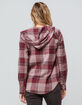 DESTINED Hooded Mauve Womens Flannel Shirt image number 2
