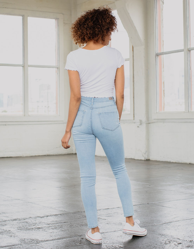 RSQ Super High Rise Light Wash Womens Jeggings image number 3