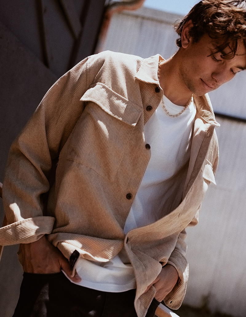 RSQ Mens Oversized Corduroy Button Up Shirt image number 7