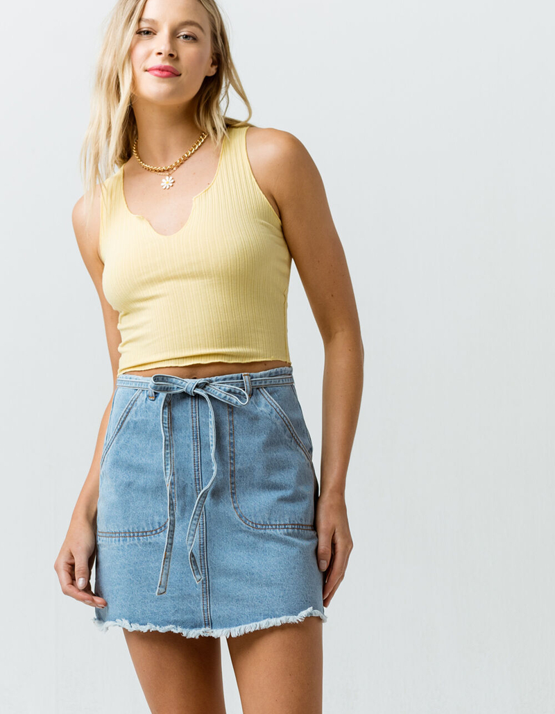 BILLABONG x The Salty Blonde Tied Up Denim Skirt image number 0