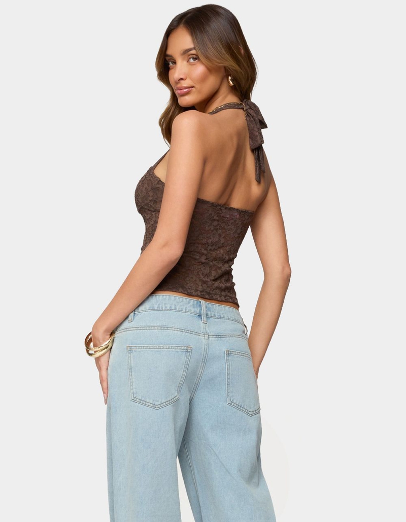 EDIKTED Zolah Lace Straight Neck Halter Top image number 2