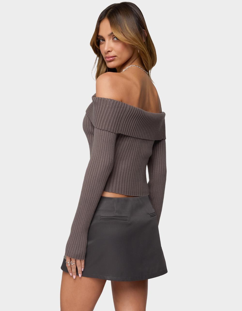 EDIKTED Lauren Knit Fold Over Top image number 2