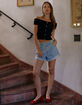 WEST OF MELROSE Off The Shoulder Button Front Top image number 6