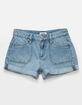 RSQ Girls Pork Chop Roll Cuff Denim Shorts image number 2