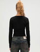 TRUE RELIGION Ribbed V Notch Womens Long Sleeve Tee image number 4