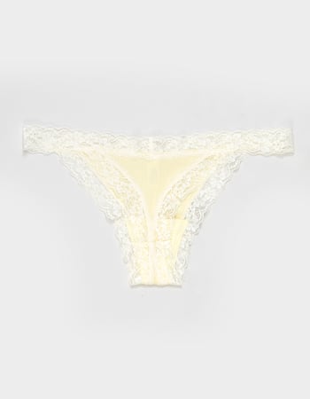 FULL TILT Rib Lace Trim Thong Alternative Image