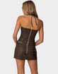 EDIKTED Stormi Lace Up Faux Leather Corset image number 5