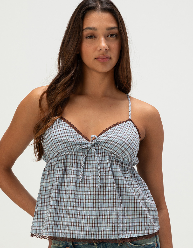 RSQ Womens Plaid Babydoll Cami image number 0