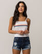 FULL TILT Stripe White Womens Tank Top image number 1