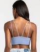 FULL TILT  Deep V Double Strap Medium Blue Bralette image number 3