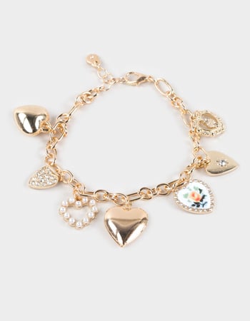 FULL TILT Multi Heart Charm Bracelet  Primary Image