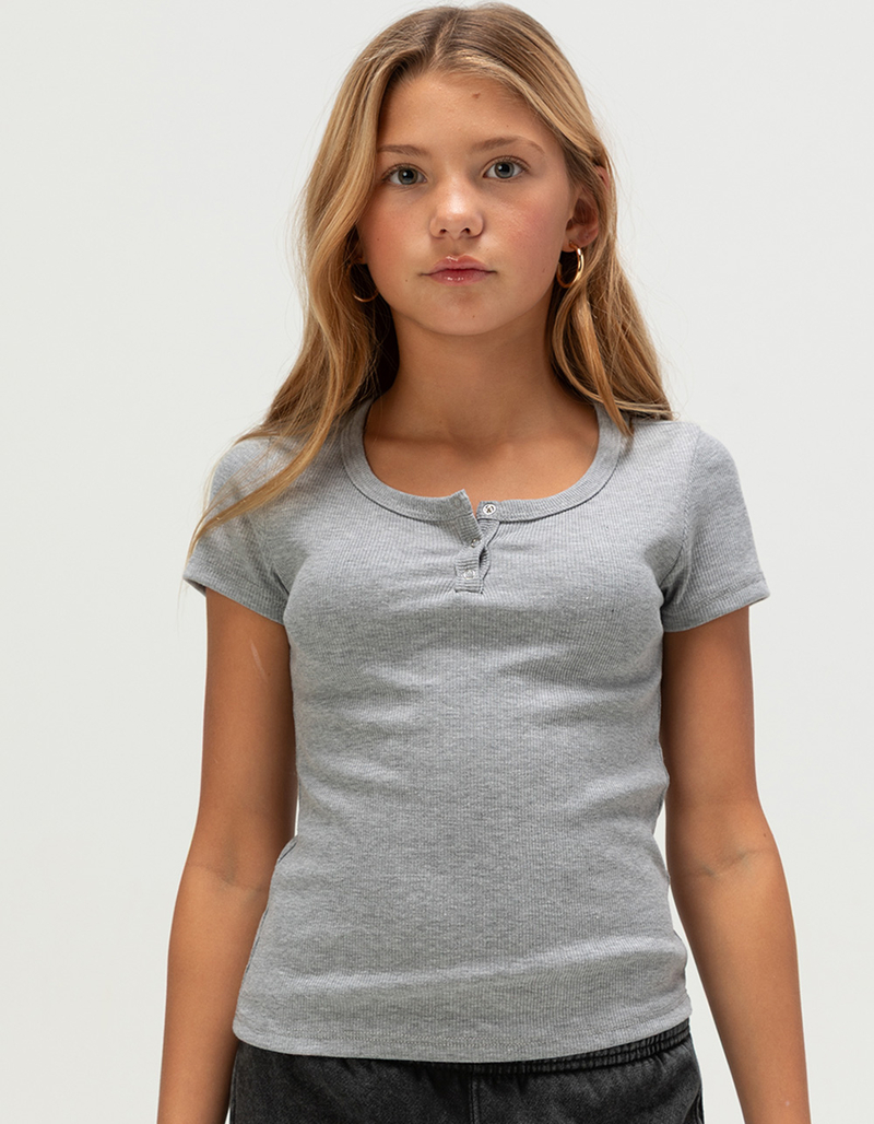 FULL TILT Girls Snap Henley Top image number 0