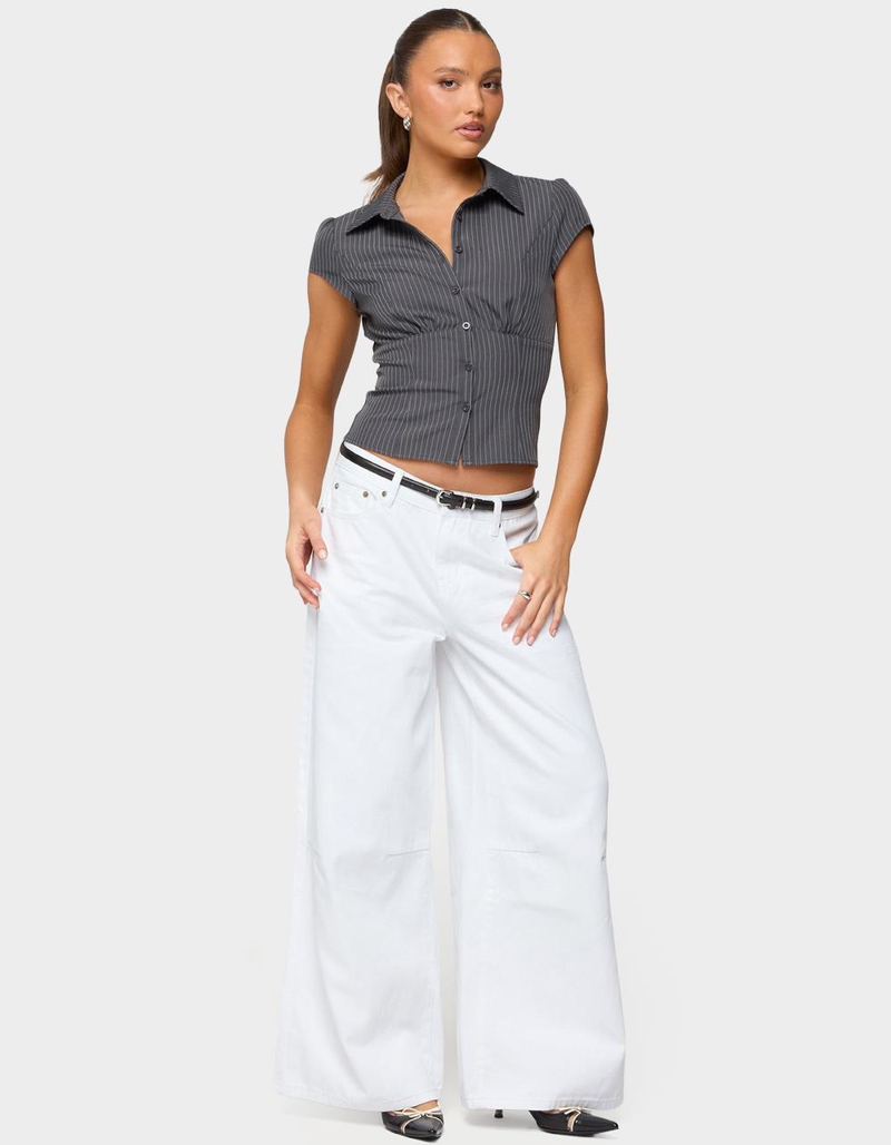 EDIKTED Skater Girl Washed Low Rise Baggy Jeans image number 3