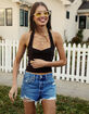 LEVI'S 501 Original Fit High Rise Womens Denim Shorts - Blow Big Horns image number 1