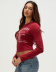 TRUE RELIGION Printed Buddha Womens Long Sleeve Baby Tee image number 3
