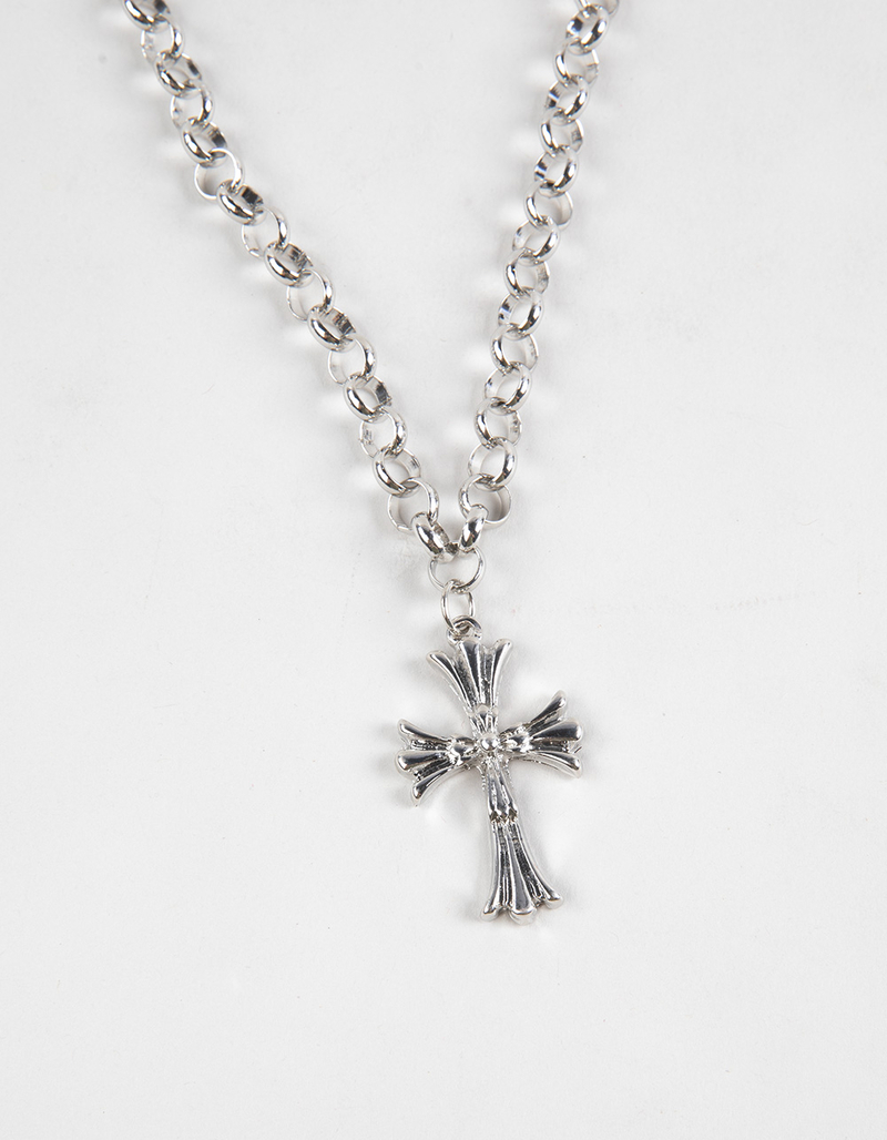 RSQ Cross Pendant Chain Link Necklace image number 1