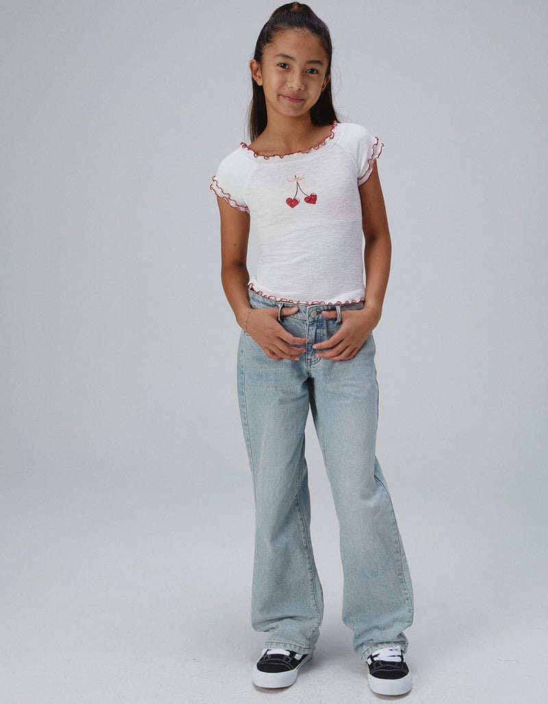 RSQ Girls Low Rise Wide Leg Jeans - LIGHT WASH
