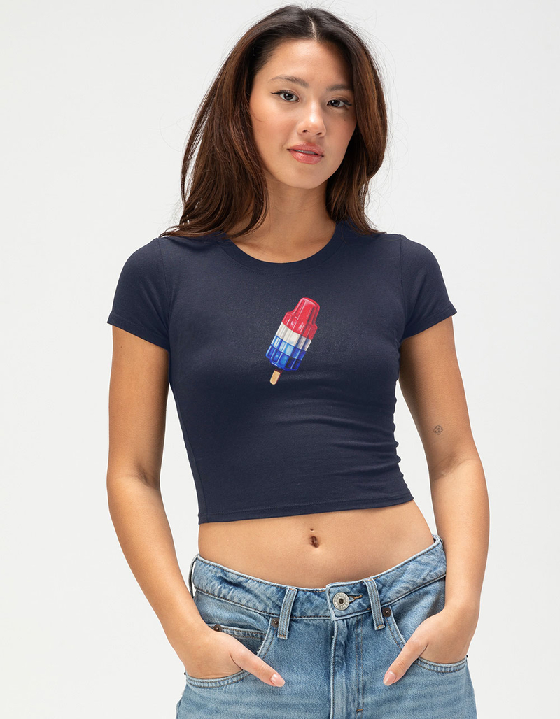 POPSICLE Red, White, Blue Popsicle Womens Baby Tee image number 0