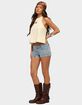 EDIKTED Western Stitch Studded Denim Micro Shorts image number 4